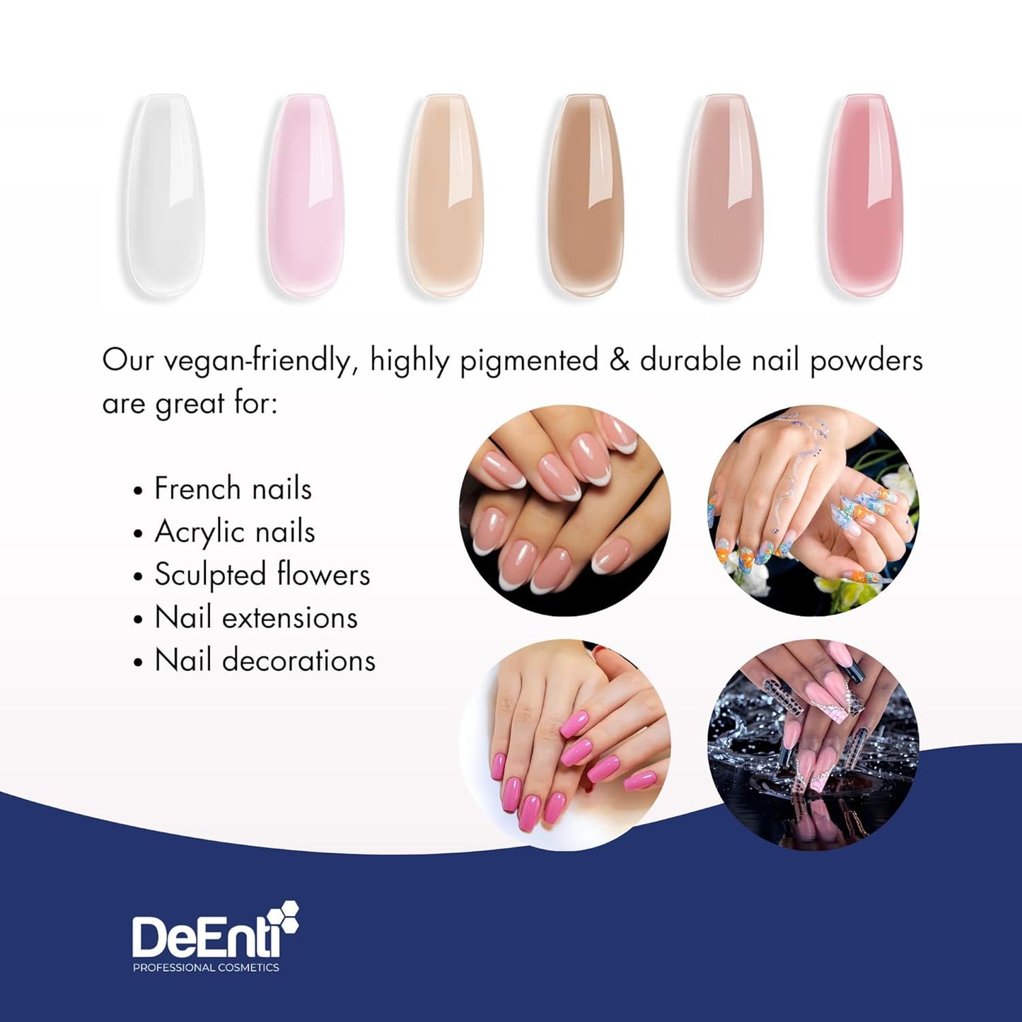 Deenti Acrylic Nail Powder, 2Oz Medium Pink Acrylic Powder Dip for Nails, Long Lasting Salon Quality, Bubble Free Professional Manicures, Nail Art, Fake Nails, Carving & Extensions