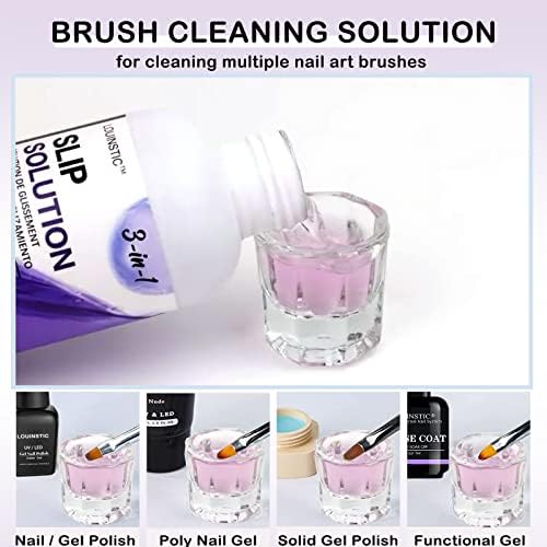 Polygel Slip Solution - 4Oz Slip Solution for Polygel Nails, Anti-Stick Slip Solution for Nail Extension, Brush Clean Liquid, Easy to Use Suitable for Polygel Nail Kit, Beginners, Nail Salon