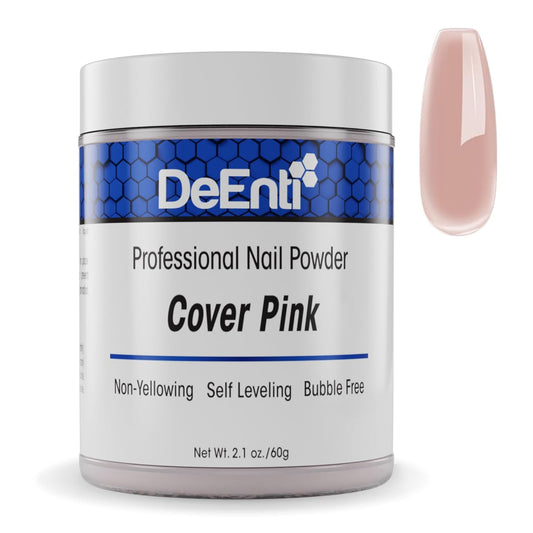 Deenti Acrylic Nail Powder, 2Oz Cover Pink Acrylic Powder Dip for Nails, Long Lasting Salon Quality, Bubble Free Professional Manicures, Fake Nails, Carving & Extensions