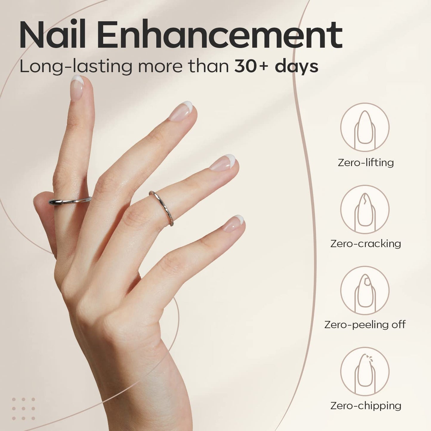 Builder Nail Gel, 7-In-One Clear Gel Builder for Nail Thickening, LED Nail Lamp Cured Hard Gel Nail Strengthener Extension Gel Base Rhinestone Nail Glue Gel in a Bottle