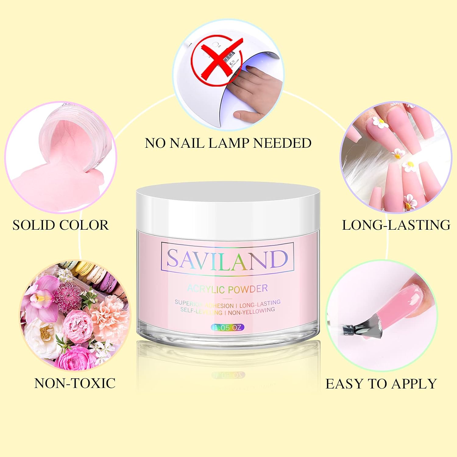 Pink Acrylic Powder - 30G Professional Colored Acrylic Nail Powder for Acrylic Nails Extension, 3D Nail Art Acrylic Polymer Powder, No Need Nail Lamp