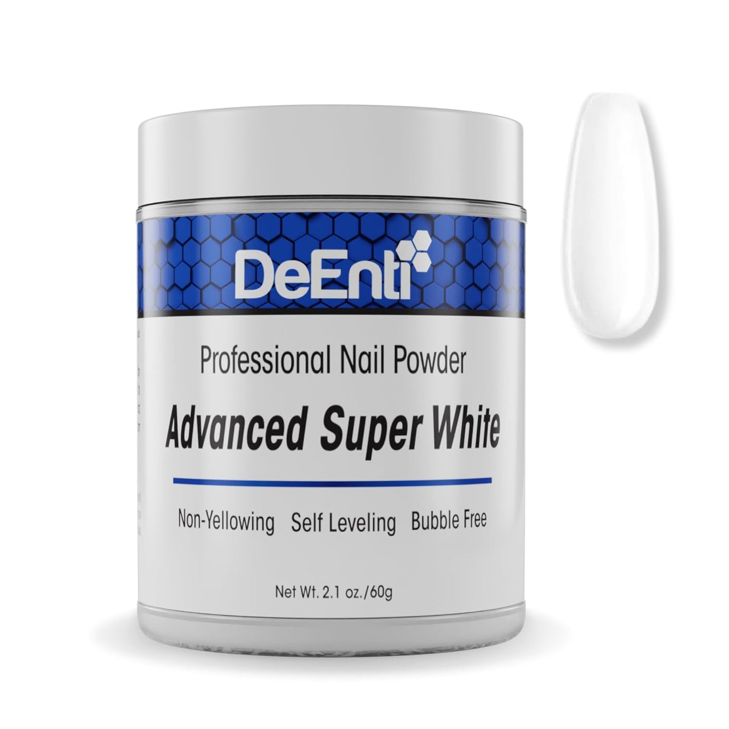 Deenti Acrylic Nail Powder, 2Oz Bright White Acrylic Powder Dip for Nails, Long Lasting Salon Quality, Bubble Free Professional Manicures, Fake Nails, Carving & Extensions